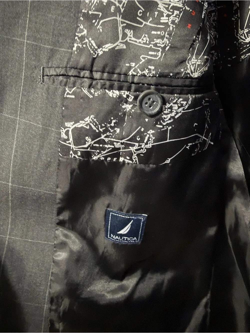 Nautica Gray Windowpane Sport Coat